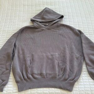ALO Yoga Men's Hooded Knit Sweatshirt - Taupe Gray
